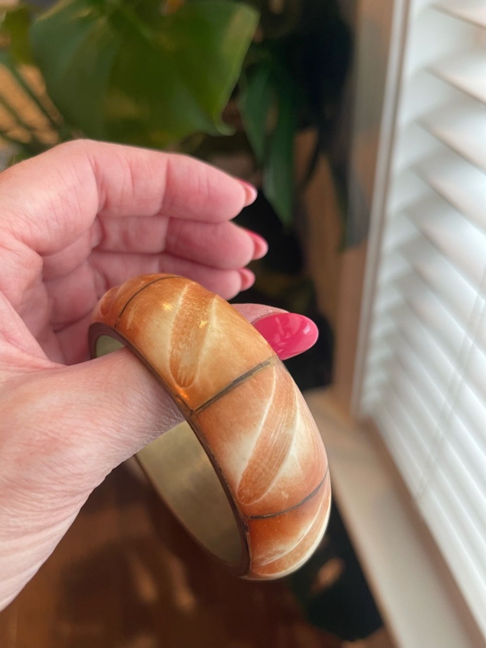 Brass Orange Vintage Bangle 1970’s
